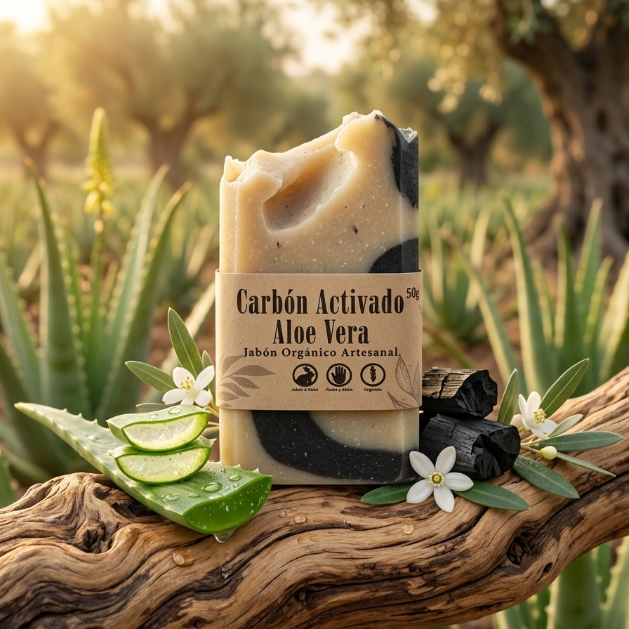 MiniJabon Carbón Activado Aloe Vera 50g