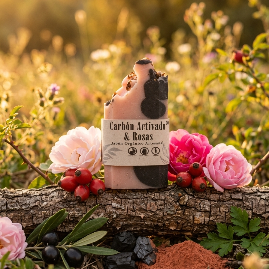 MiniJabon Carbón Activado Rosas 50g
